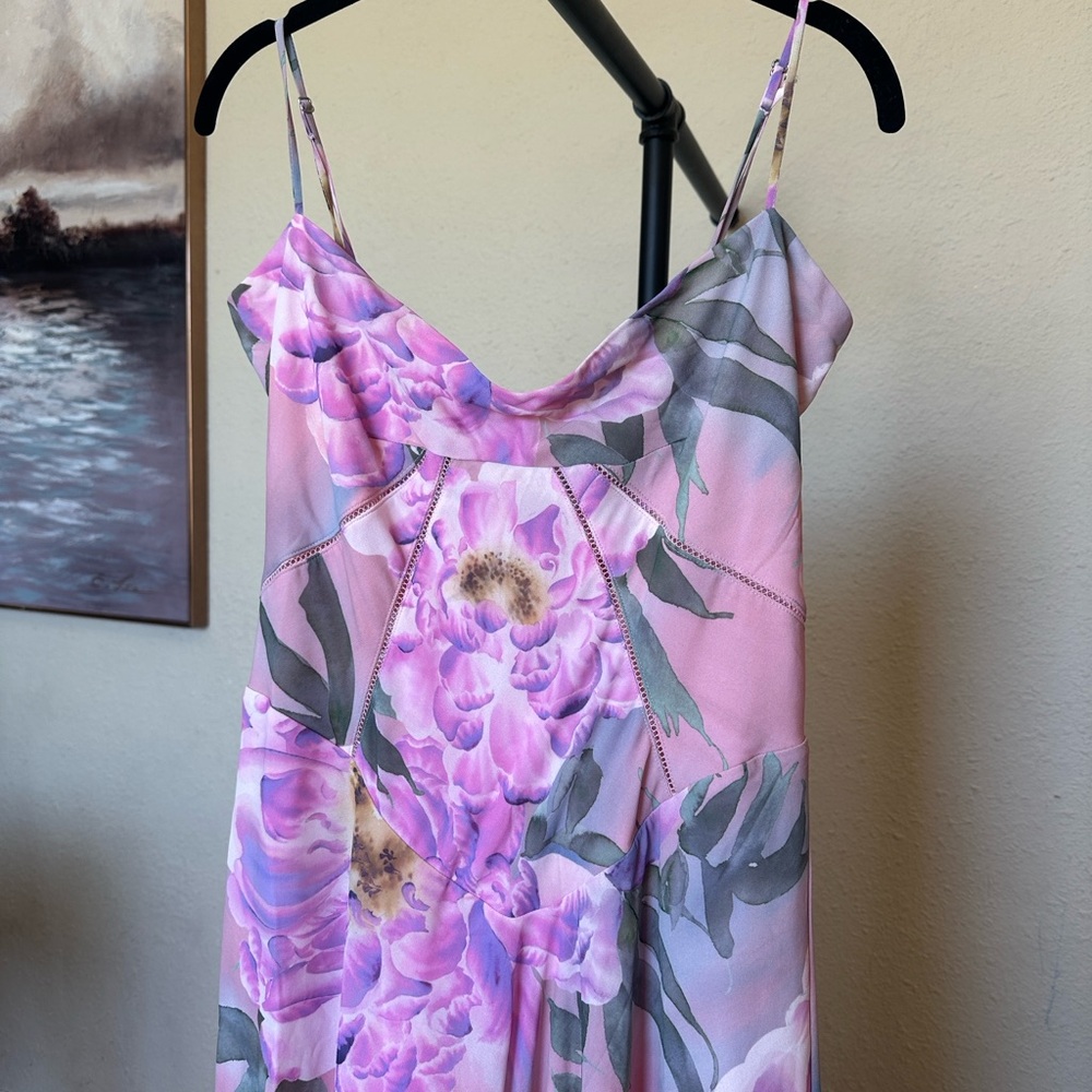 House‎ of CB ‘Seren Pink Floral Floral Lace Back Maxi Dress NWOT Size XL A-C - Picture 12 of 17
